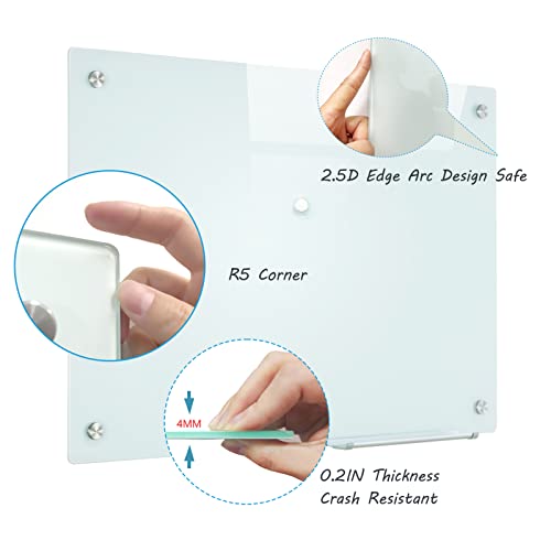 Magnetic Dry Erase Glass WhiteBoard - Frameless Wall Mounted Glass White Board for School Teaching Office Meeting 36"x48" — view 2
