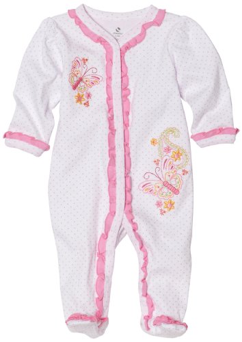 Chaussons bébé fille Absorba papillon blanc imprimé pois naissance