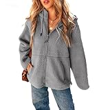 Sherpa-Jacke für Damen, lässiger Wintermantel aus Kunstpelz mit Reißverschluss, Lammfell-Fleecejacke, Größen S, M, L, XL, XXL