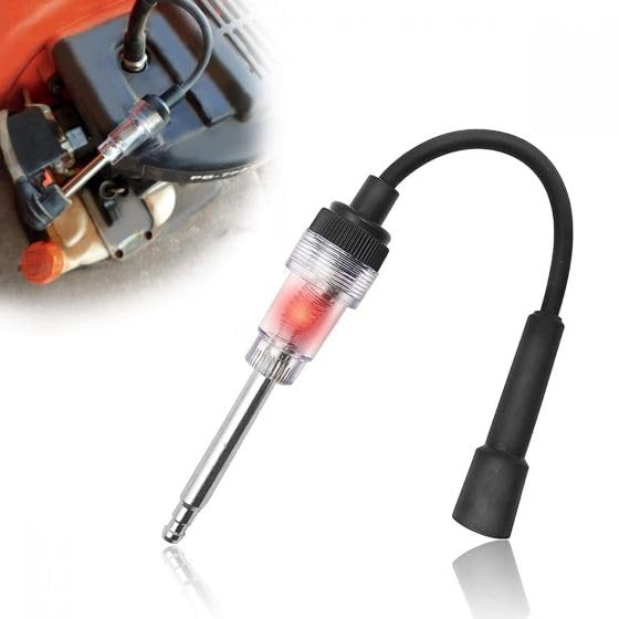 Inline Spark Plug Tester, Straight Boot Engine Ignition Tester Light Easy to Use, Small Armature Diagnostic Detector Tool for Automotive, Car, Lawnmower, Motorcycles, Internal External Engine