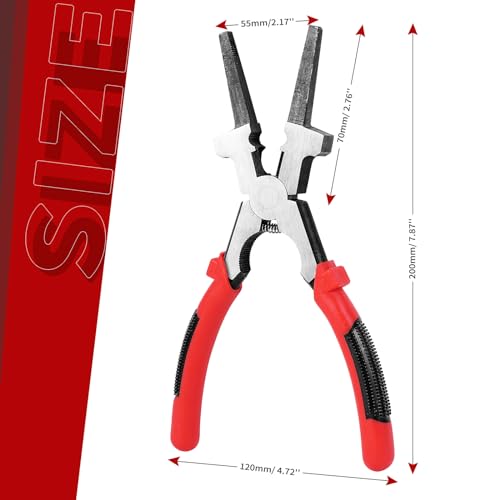 Image of 8 inchMIG Welding Pliers, Multi-functional Carbon Steel MIG Welding Pliers with Insulated Handle, Long Nose Wire Cutting Tools - Reliable and Durable (1Pack) (Pack of 2)