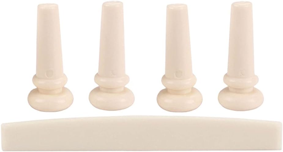 Baosity 4pcs Acoustic Bass Guitar Bridge Pin+Saddle for Bass Guitar Replacement Accessory : Musical Instruments