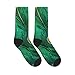 VPPUR Green Peacock Feather Print Mid Tube Sports Socks Lightweight Athletic Breathable Running Fashion Fitness Gear