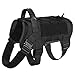 Huntvp Taktische Hundeweste 1000D Molle Verstellbar Hundegeschirr mit Tragegriff für Mittlere Große Hunde Jagd Military Training Wandern Outdoor, Schwarz M