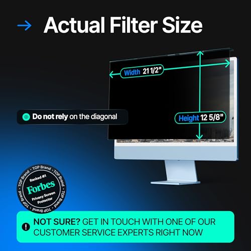Image of VINTEZ Acrylic 24 Inch Computer Privacy Screen Filter Compatible with 24 inch iMac (2021, 2022, 2023, 2024, M1, M3, M4) - 21.5 inch x 12.6 inch (547 x 320mm) - Monitor Frame Hanging Type