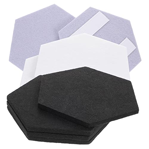 BESPORTBLE 12 piezas paneles acústicos de alta densidad para paredes autoadhesivos hexágono, aislamiento acústico, paneles absorbentes de ruido de fieltro para casa, estudio, oficina y techos miniatura 1