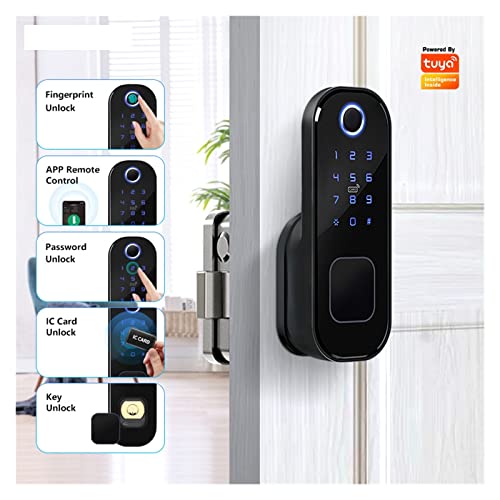Serrure porte à empreinte digitale extérieure anti-vol connectée Tuya - 5