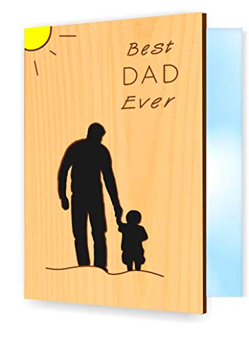 Real Wood Little Boy with Dad Greeting Card Happy Birthday Gift Get Well Thank You Wedding Day Small Wooden Present for Daddy Step God Father Stepfather Godfather from Kid Toddler Child Son Stepson e Real Wood Little Boy with Dad Greeting Card Happy Birthday Gift Get Well Thank You Wedding Day Small Wooden Present for Daddy Step God Father Stepfather Godfather from Kid Toddler Child Son Stepson e