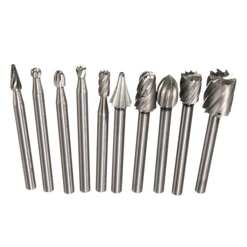 Set de 10 fresas de carburo de tungsteno 1/8 pulg. doble corte miniatura 5