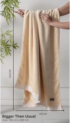 Image of Spread Spain Bamboo Towels for Bath, Towels for Bath Large Size, Bamboo Bath Towel High Absorbent & Soft, 360 GSM,1 Piece Bath Towel for Men /Women, 90 cms x 180 cms