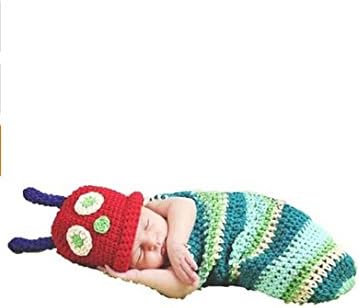 eKingstore Baby Crochet Very Hungry Caterpillar Costume Photo Prop 3-6M (Multicolor)
