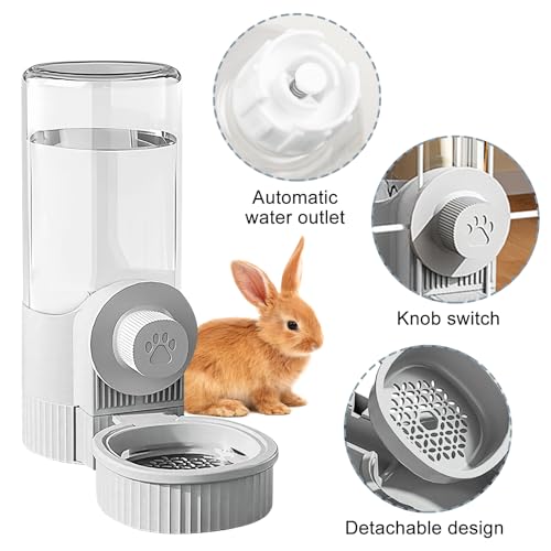Trinkflasche Kaninchen Automatischer, Hasentränke Automatischer Futter- und Wasserspender 2 Stück, Automatischers Futterspender Hängend für Katzen Meerschweinchen Hamster Kaninchen