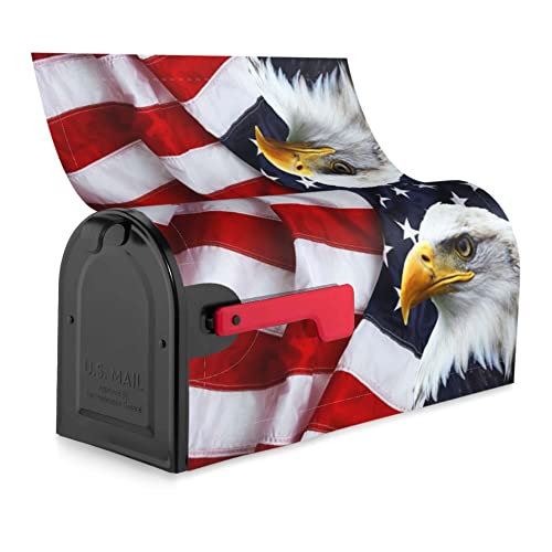 Eagle American Flag Mailbox Covers Magnetic Memorial Day Welcome Mailbox Wraps 4Th Of July Patriotic Post Letter Box Cover Garden Decor Standard Size 18" X 21" #TOP3