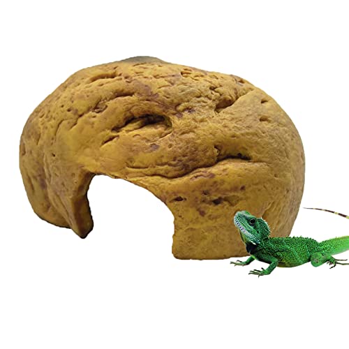 Reptile Rock Hide Cave Resin Rock Hideout Reptile Shelter Habitat Accessories Terrarium Decoration For Gecko Spider Snake Frog Tortoise And Other Small Animals #TOP6
