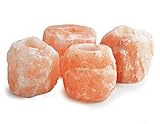 Set of 4 Natural Salt Tea Light Candle Holders - Tea Lights Included!