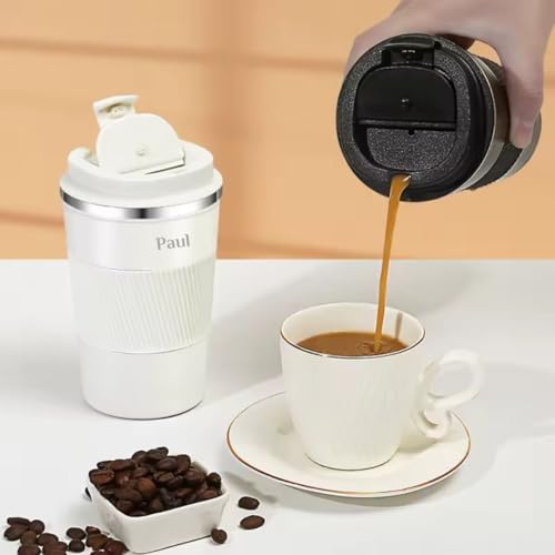 Image of Giftana Personalized Coffee Tumbler with Brownie Brittle, Valentines Day Card Gift Set for Men and Women, Valentine's Day Gifts for Boyfriend and Girlfriend, Valentine Gift for Her Him (White, 510ml)
