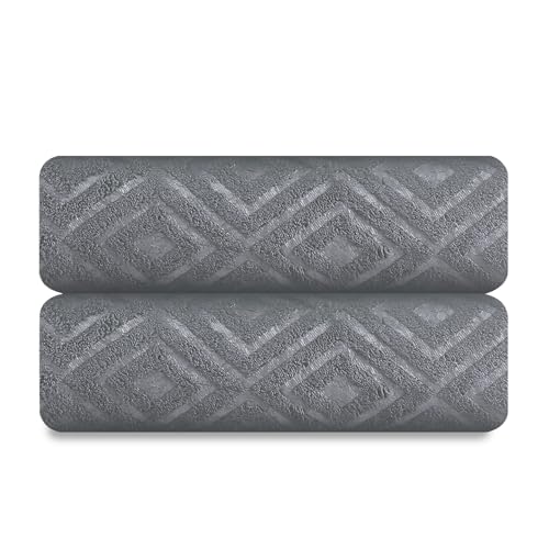 Smuge 2 Pack Hand Towels Set - 16" x 31" Highly Absorbent Quick Dry 100% Microfiber,Ultra Soft Hand Face Towel Set for Bathroom, Gym, Shower, Hotel(Dark Gray)