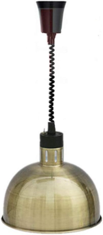 VISTANIA Commercial 250W Heat Lamp Food Warmer 1-Hanging Chandelier Telescopic,Gift 250w Infrared Bulb 220v,Bronze