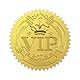 WADORN 100 Stück VIP Krone Aufkleber In Goldfolie, 5cm VIP Selbstklebende Siegelaufkleber Runde Etiketten Für Hochzeitseinladungen Umschläge Abschlussge Schenkverpackungen Dekor