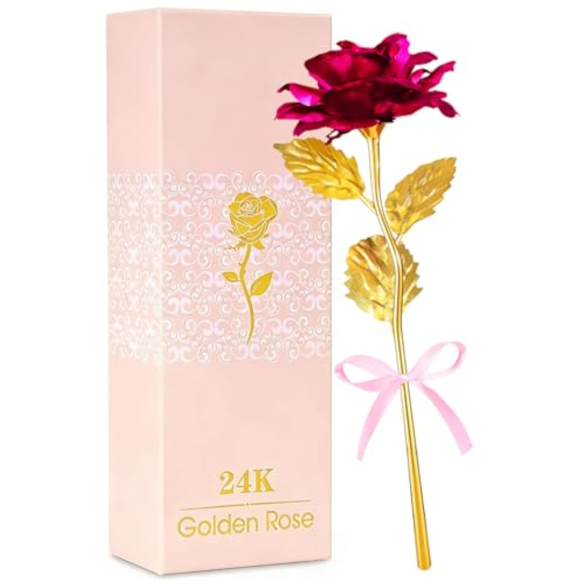 Gold Foil Rose Artificial Plastic Flowers