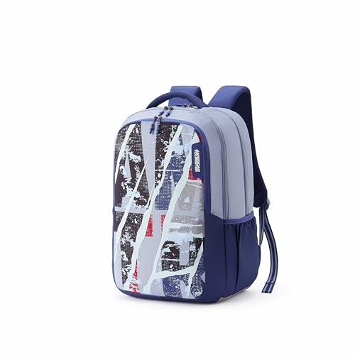Image of American Tourister Stan | 35 Ltrs | 3 Compartments | Bottle Pocket | Ergonomic Padded Back Panel & Shoulder Straps | Secondary School Backpack | 1 Year International Warranty | Light Grey