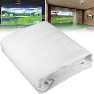 Golf Simulator Impact Screen, mit Ösenlöchern, schlagfest, verdickt, langlebig, gepolstert, dämpfend, Display-Projektor-Leinwand für das Golftraining,Singlelayer-3x1m