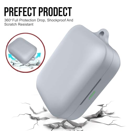 Image of Soft Silicone Case Cover Compatible for Realme Buds Air 7 | 7 Pro (Grey)