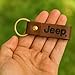FOUR WHEEL BEAST Jeep Keychain Genuine Leather - Officially Licensed Key Chain Wrangler Gladiator Cherokee Jeep Accessories