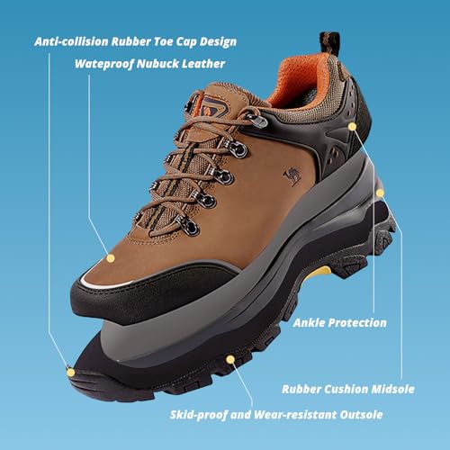 CAMEL CROWN Hiking Shoes Men Trekking Shoe Low Top Outdoor Walking Waterproof Leather Trail Sneakers4