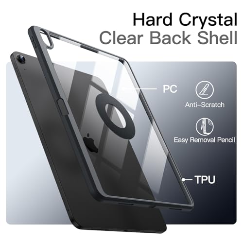 JETech Magnetic Detachable Case for iPad Air 13-Inch M4/M3/M2 (2026/2025/2024) with Pencil Holder, Removable Rotating Clear Cover, Portrait/Landscape Stand with Raised Screen View (Space Gray) by JETech - Image 6