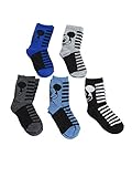 Disney Mickey Mouse Little Boys Crew Socks, [5-Pack], Blue, Black, Gray, Shoe Size 7-10