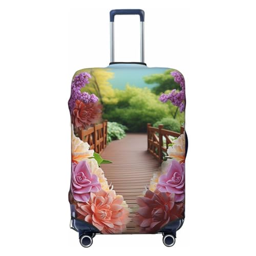 Travel Luggage Cover Colorful Flowers Blossom Spandex Suitcase Protector Washable Baggage Covers Fashion Elastic Scratch-Resistant Luggage Cover Protector Fits 18-32 Inch Luggage