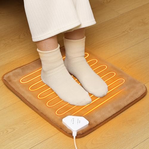 電気足温器 フットウォーマー 足入れタイプ ホットマット ホットカーペット ミニ 一人用 電気座布団 電気あんか 四段階温度 2-8時間タイマー 足元暖房 足 ヒーター あったかグッズ デスクワーク用 過熱防止 腹 背中 首 ひざ 肩 対応（Amazon）