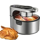 【Économiseur d'espace】 La dernière conception de friteuse à air vous permet d'économiser encore plus d'espace sur votre comptoir sans compromettre la capacité, sa taille n'est que de 322 * 383 * 306 mm (1,06 * 1,26 * 1 pied)