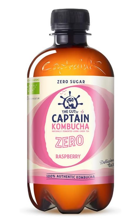 Kombucha con Almacenamiento sin frío. (Sin Azúcar Frambuesa, 400 ml)