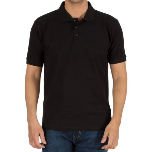 plain black polo t shirt