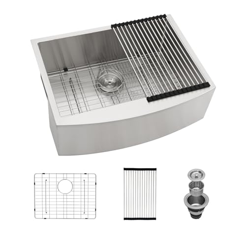 Logmey 24 Inch Farmhouse Sink 24x20 Apron Front Stainless Steel