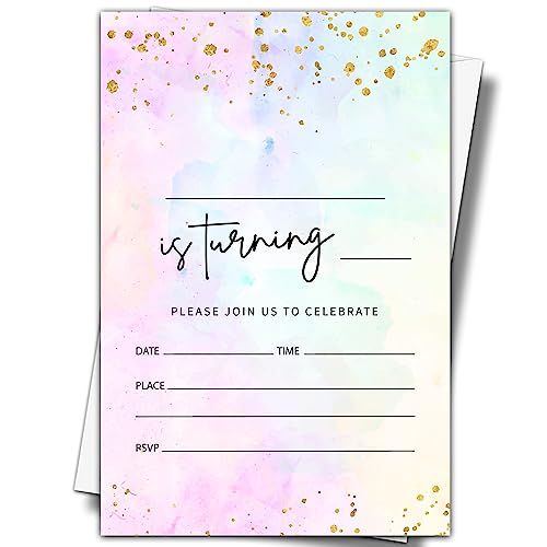 Cartes d'invitation pour fête d'anniversaire YSTEP avec enveloppes pour inviter facilement 20 amis
