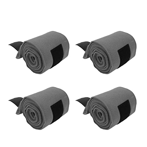 Akozon 4pcs Horse Leg Wrap Self Adhesive Double Sided Fleece Horse Leg Bandages For Training, Multifunctional Accessory For Home Use (Grey)