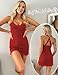 Avidlove Sexy Night Gowns for Woman Valentines Lingerie Nightdress V Neck Lingerie Sleepwear Dark Red S