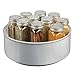 mDesign plateau tournant pour épices, huiles, etc. – carrousel cuisine en plastique avec rebord très élevé – accessoire de rangement rotatif pour placard de cuisine ou plan de travail – gris