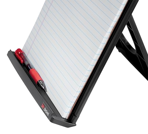 3M Desktop-Dokumentenhalter Kopierhalter, verstellbarer Clip hält Dokumente im Hoch- und Querformat für einfaches Betrachten, untere Leiste hat Lippe, um bis zu 150 Blatt sicher an Ort und Stelle zu