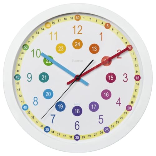 Horloge d'apprentissage Hama Easy Learning : le cadran coloré idéal pour la chambre