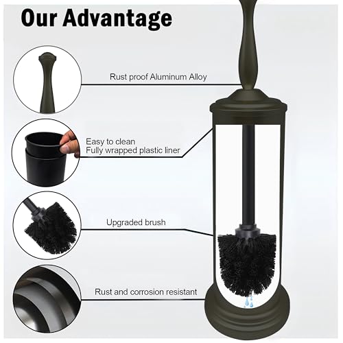Image of Matte BlackToilet Bowl Brush with Holder, Durable Bathroom Cleaning Tool, Modern Design for Easy Toilet Maintenance, Bathroom Cleaner Brush for Efficient Cleaning and Hygiene