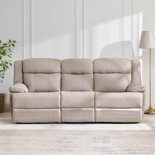 Image of Home Centre | Torino Half Leather 3+2+1 Seater Electric Recliner Set | Recliner Sofa for Living Room | Solid Wood | Grey | 2 Year Warranty