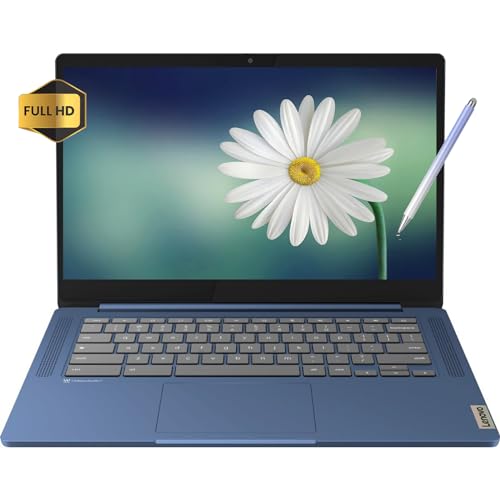 Image of Lenovo Touchscreen Chromebook 14inch - Google Chrome - 8Core MediaTek Kompanio 520 - USB C - Wireless WiFi 6 - Long Battery Life - Camera - School Students (4GB RAM |64GB eMMC+Stylus Pen)