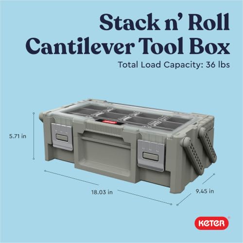 18" Camp & Trail Gear Organizer, Heavy-Duty Cantilever Storage Box by Keter - Used condition - Image 2
