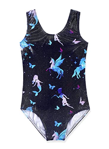 HOZIY Gymnastics Leotards for Girls Toddlers Kids Sleeveless Tumbling Outfits for Dance Print