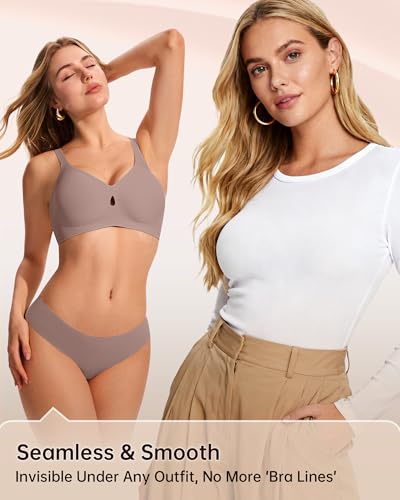 Image of LetsJoli Wireless Bras for Women No Underwire Jelly Bras Seamless Push Up Full Coverage Bralettes Comfortable Everyday Bra