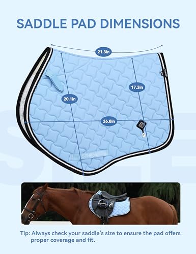 Tapis d'équitation antidérapant bleu ciel absorbant l'humidité
